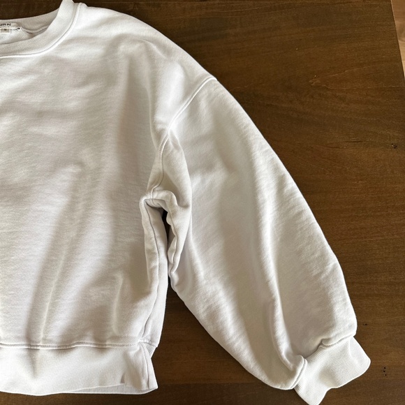 AGOLDE Women's Balloon Sleeve Cropped Sweatshirt Light Grey Paper Mache Size M - Picture 5 of 11